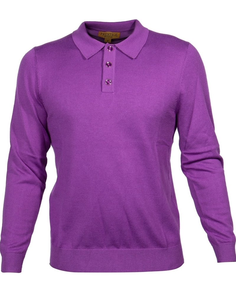 Prestige Prestige L/S 3B Polo Knit Shirt (Solid)