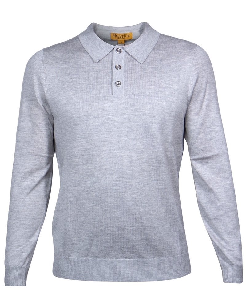 Prestige Prestige L/S 3B Polo Knit Shirt (Solid)