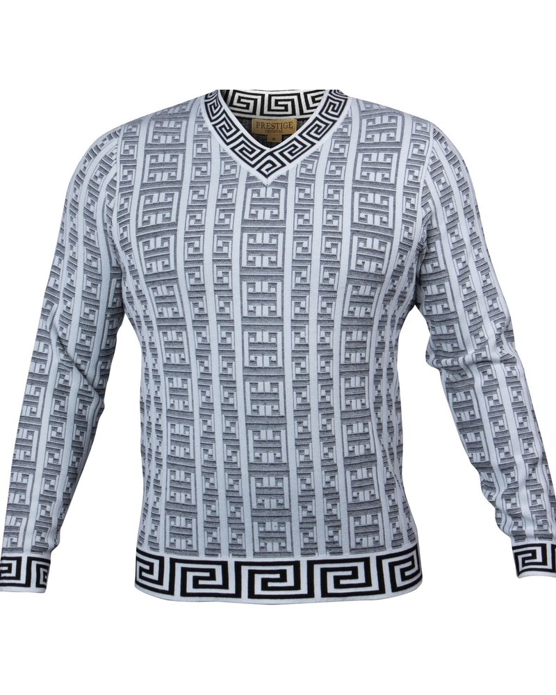 Prestige Prestige All Greek Key V-Neck Sweater