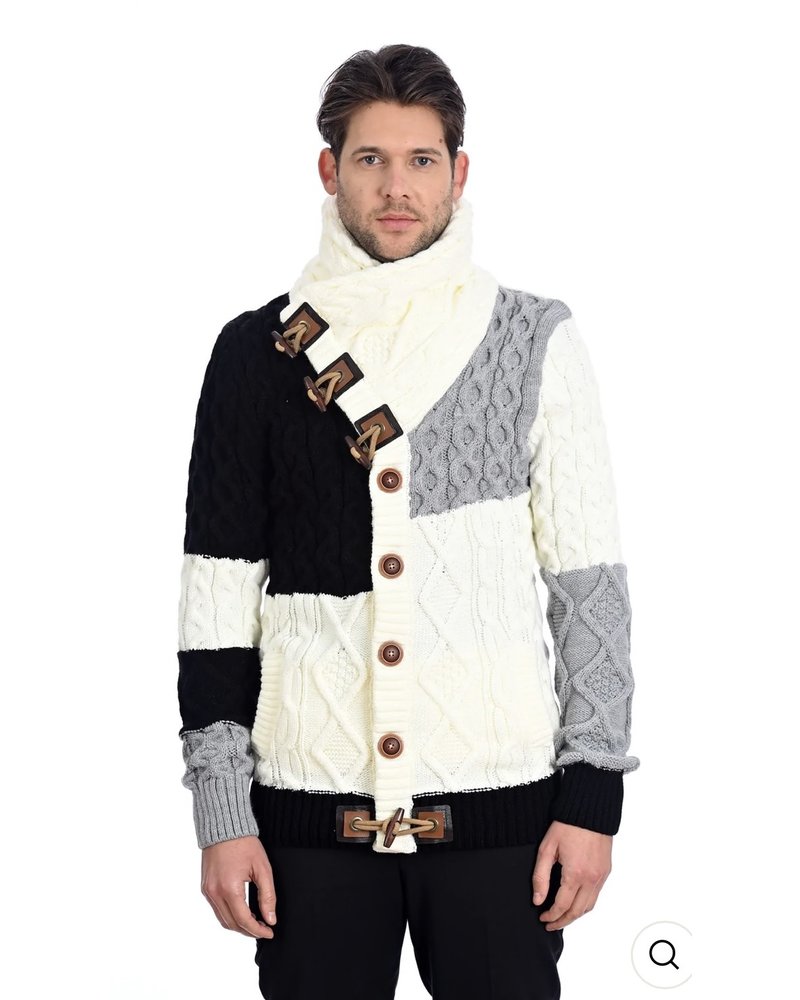 LCR LCR Geometric Layover Sweater