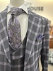 Vitali Vitali Peak Lapel Plaid Vested Suit