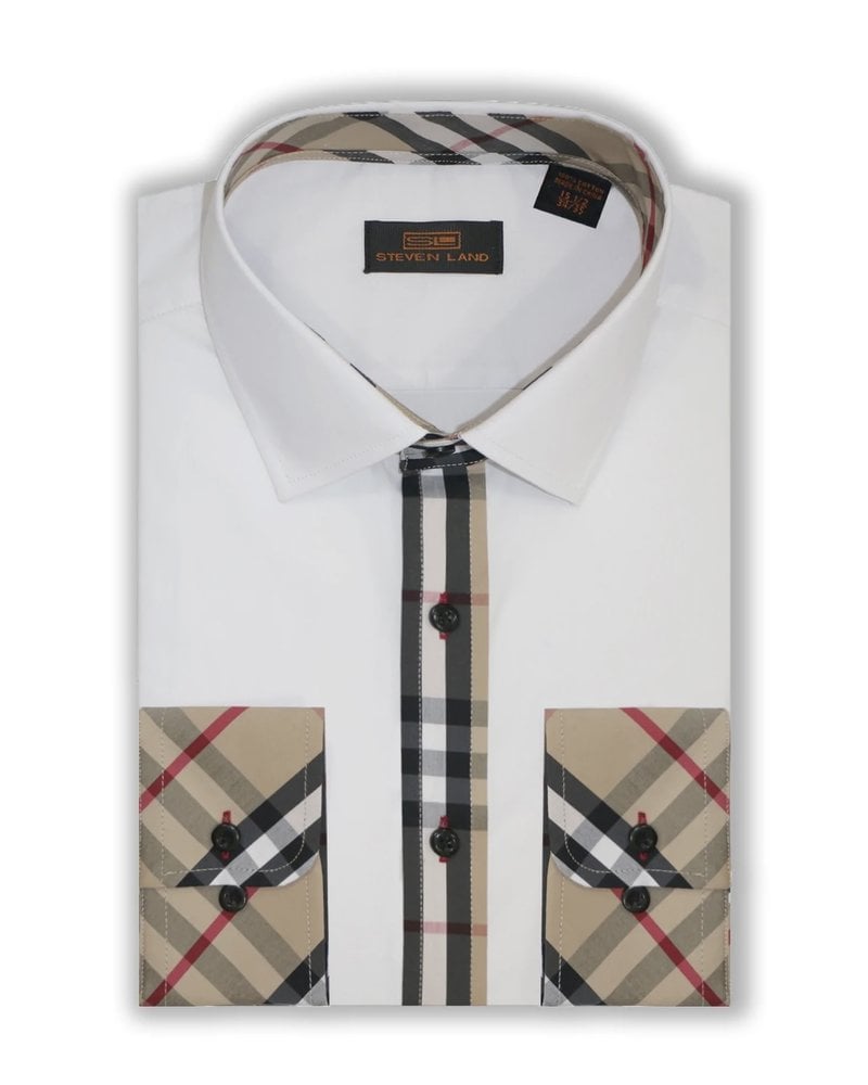 Stevenland Steven Land Cotton Shirt W/Burberry Trim