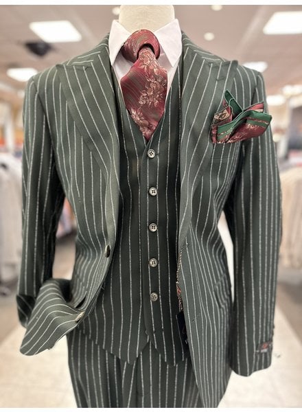 Vitali Vitali Pinstripe Vested Suit