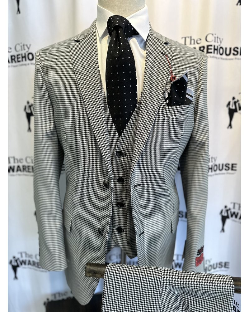 Mazari Mazari Houndsthooth Vested Suit