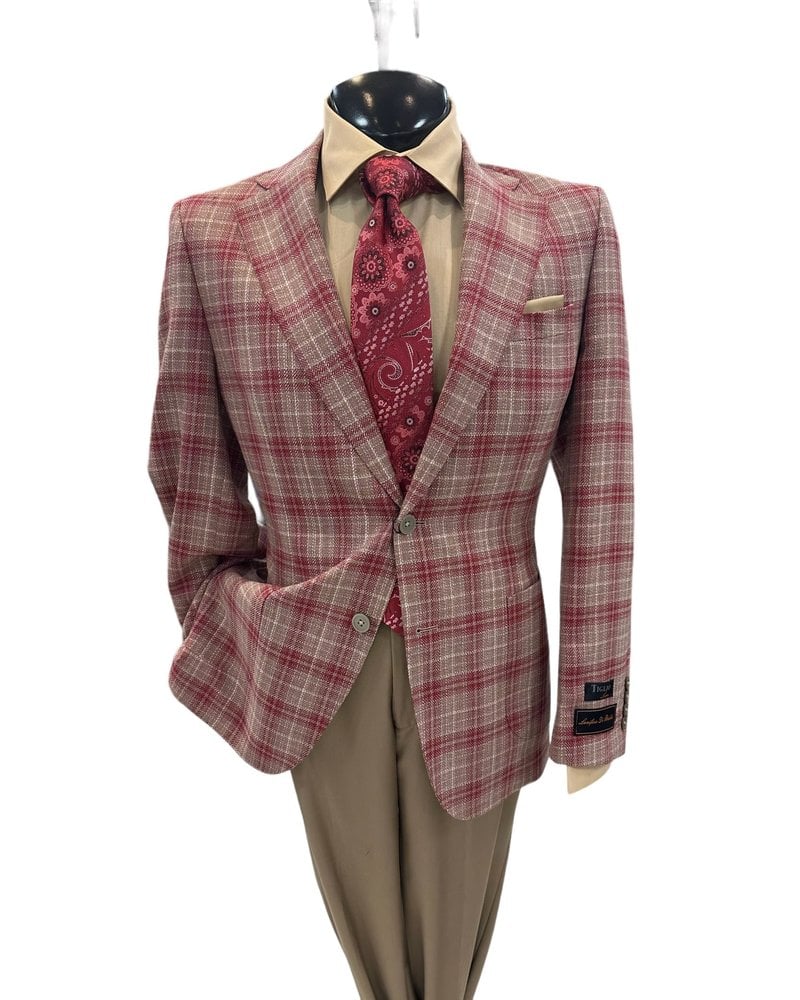 Tiglio Tiglio Two Button Plaid Sportcoat