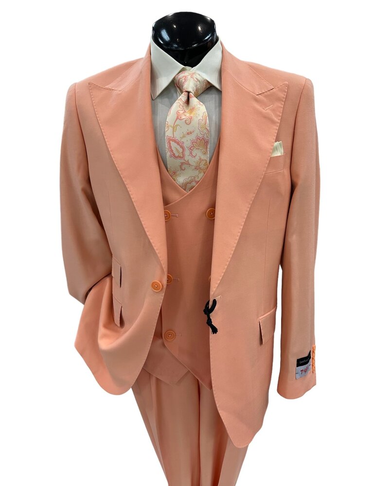 Tiglio Gaberdine Vested Suit (Orvietto)