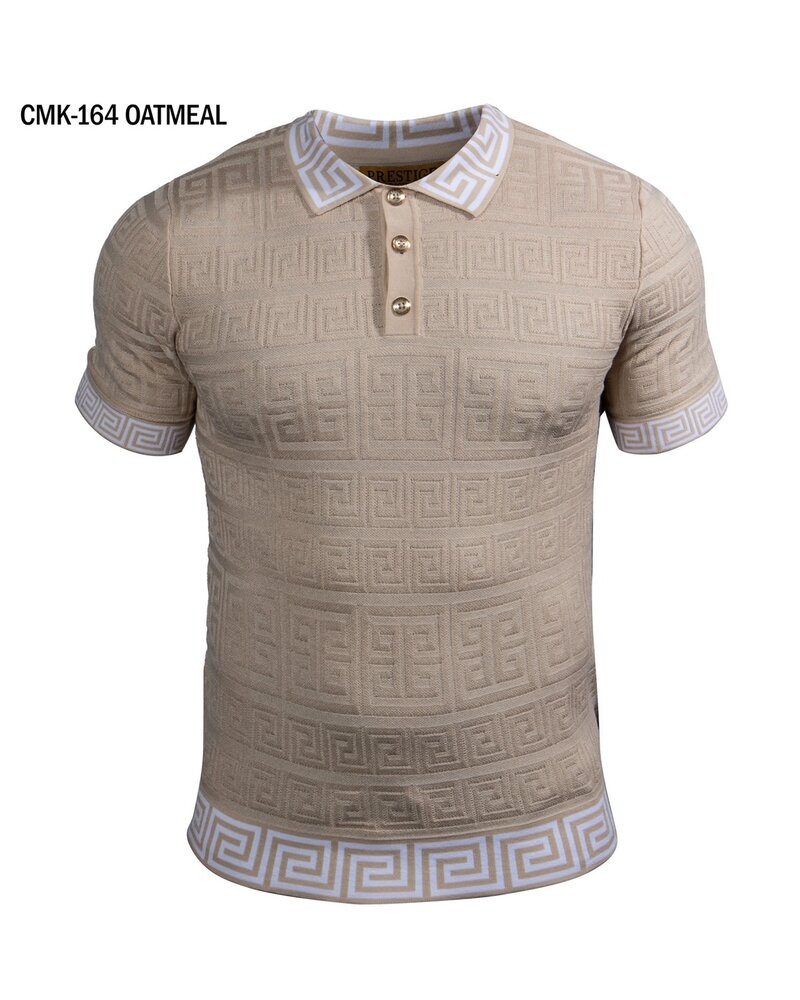 Prestige Prestige S/S Greek Texture Polo Knit