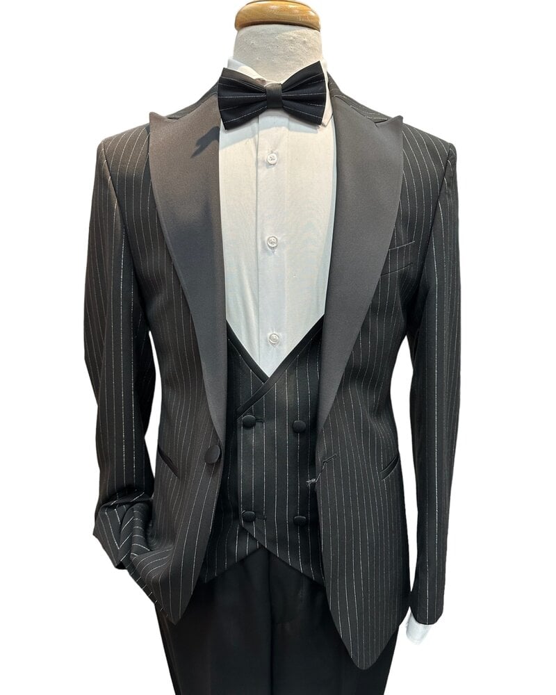 Tony Zeen Pinstripe Foil Slim Fit Tuxedo