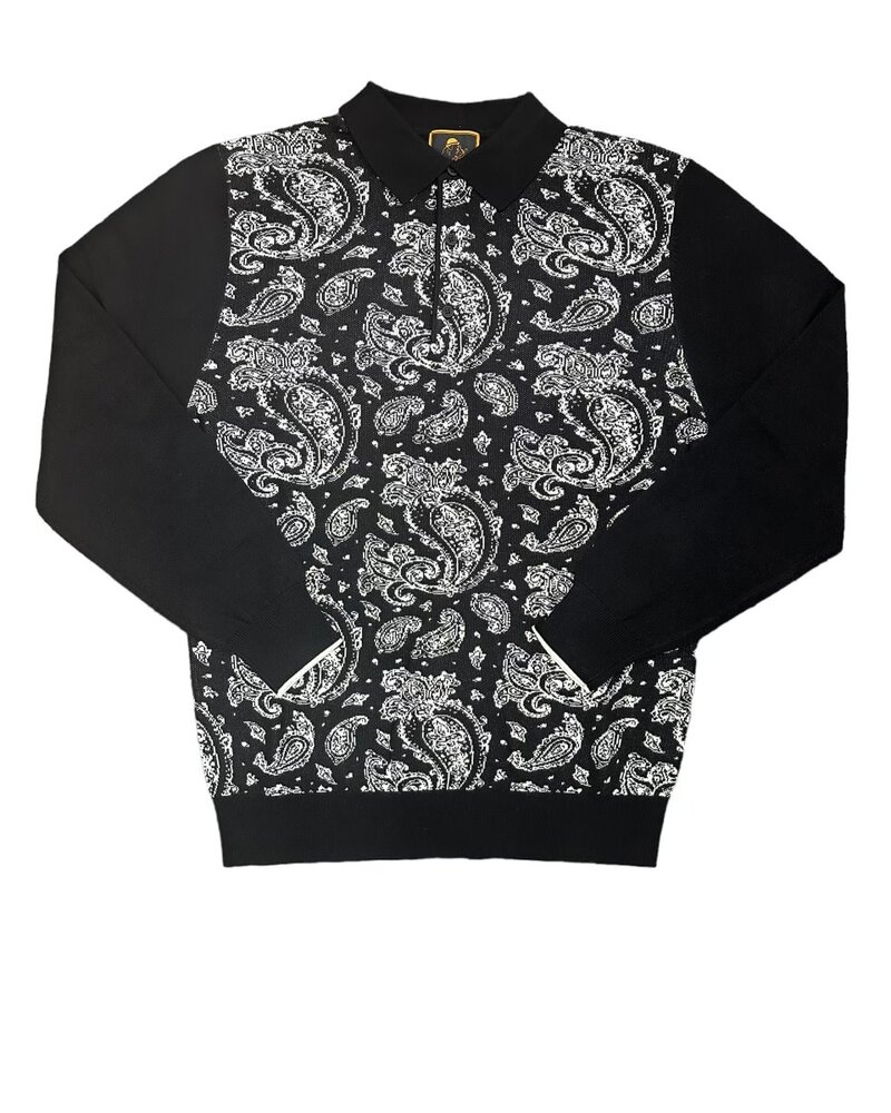 Cigar Cigar L/S Paisley Polo Knit