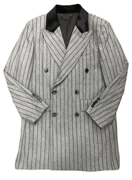 Cigar Cigar Double Breasted Pinstripe Carcoat