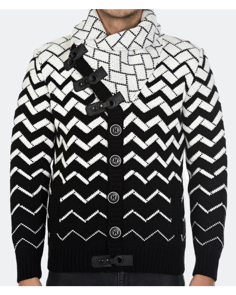 LCR LCR Zig Zag Shawl Sweater