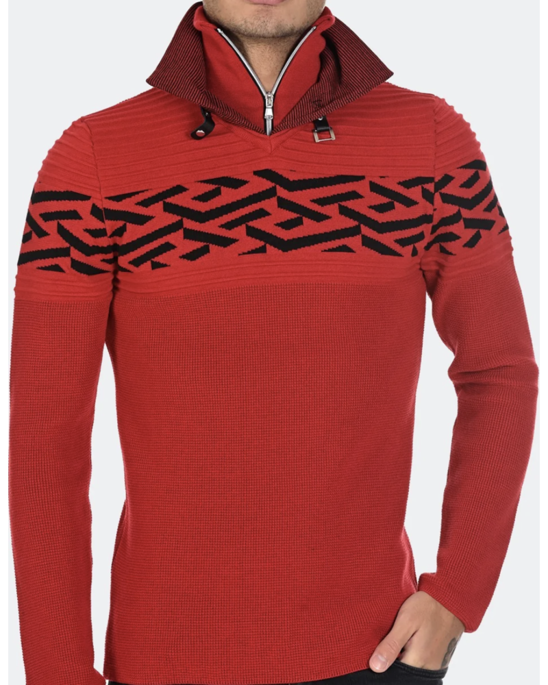 LCR LCR Double Mock Knit Sweater