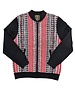 Cigar Cigar Houndsthooth Stripe Zip Sweater