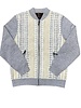 Cigar Cigar Houndsthooth Stripe Zip Sweater