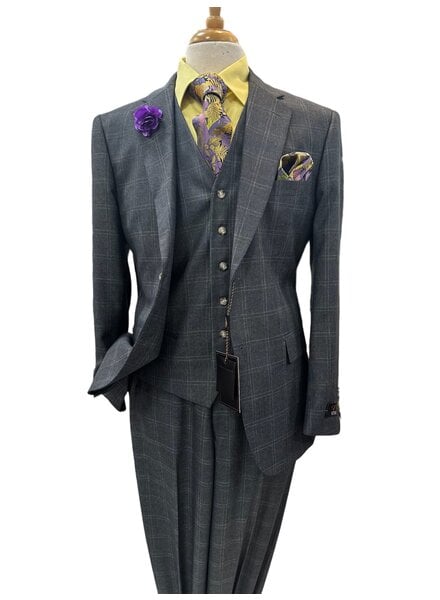 Tiglio Tiglio Gaberdine Vested Pinstripe Suit (Orvietto) - The City  Warehouse