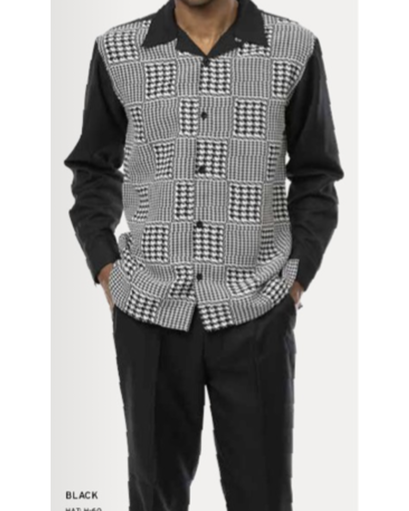 Montique Montique L/S Large Houndsthooth Set