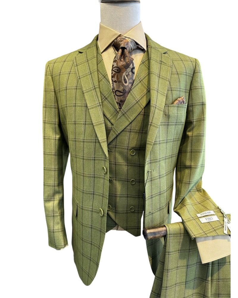 Vinci Window Pane Vested Suit