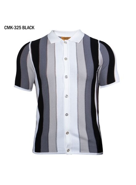 Prestige Prestige S/S Tritone Stripe Knit Shirt