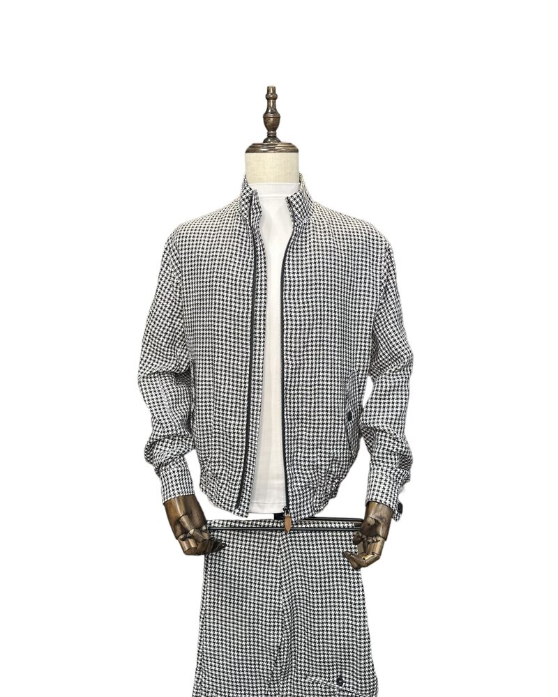 Inserch Linen Houndsthooth Jacket