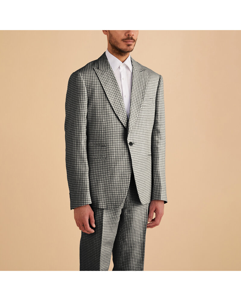 Inserch Linen Houndsthooth Blazer