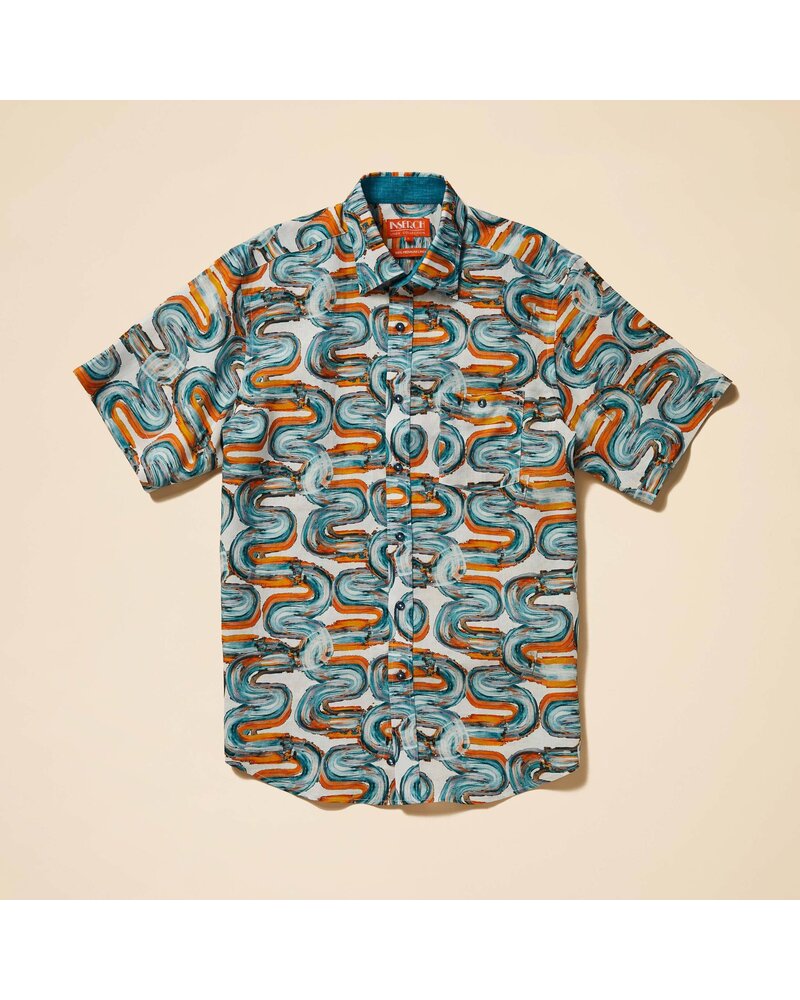 Inserch S/S Optic Wave Linen Shirt