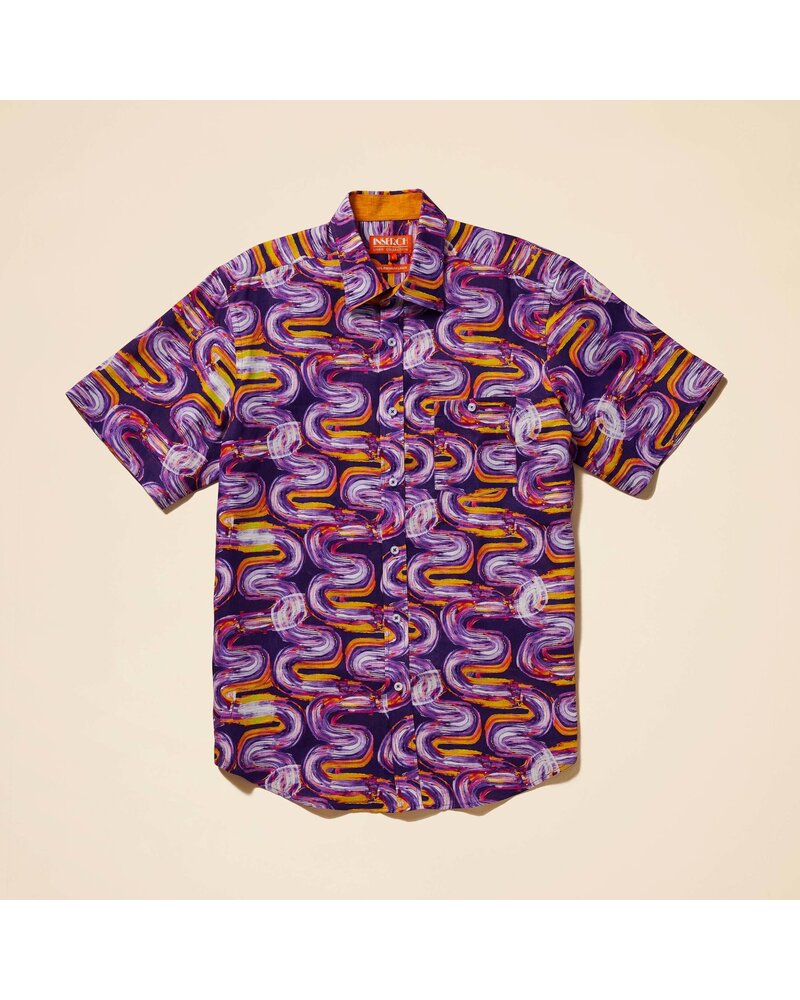 Inserch S/S Optic Wave Linen Shirt