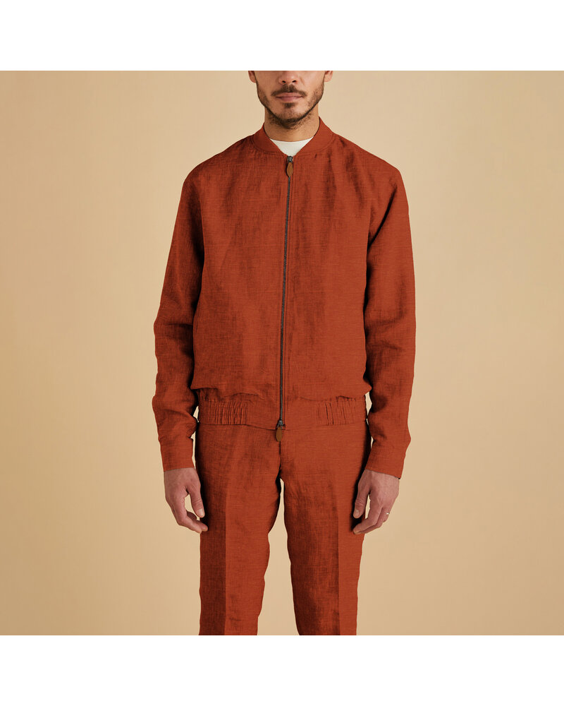 Inserch Linen Bomber Jacket