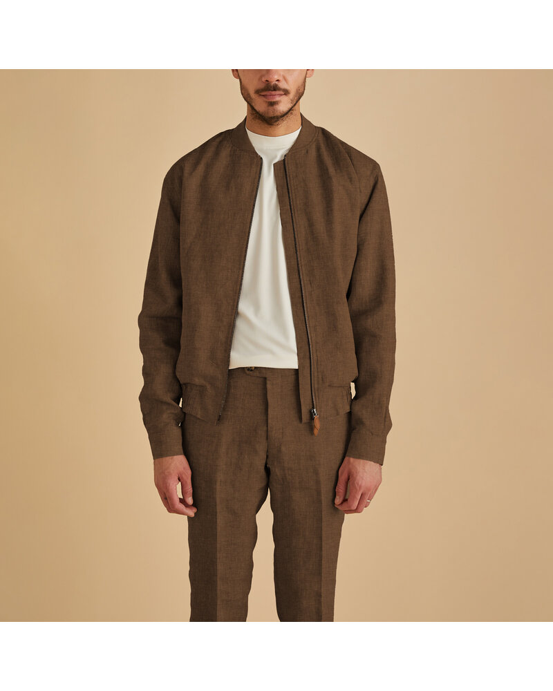 Inserch Linen Bomber Jacket