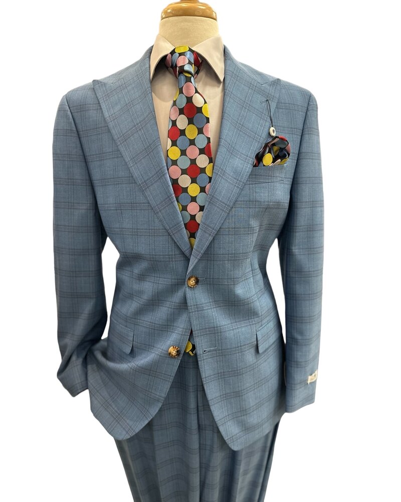 Tayion Tayion Peak Lapel Plaid Suit