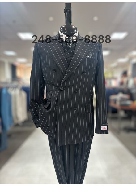 Tiglio Tiglio Gaberdine D/B Pinstripe Suit