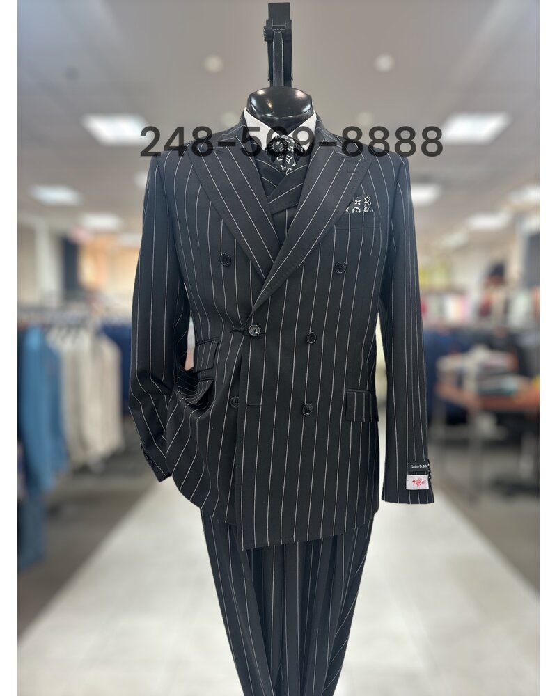 Tiglio Tiglio Gaberdine D/B Pinstripe Suit