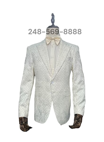 Angelino Angelino Jacquard Stone Blazer