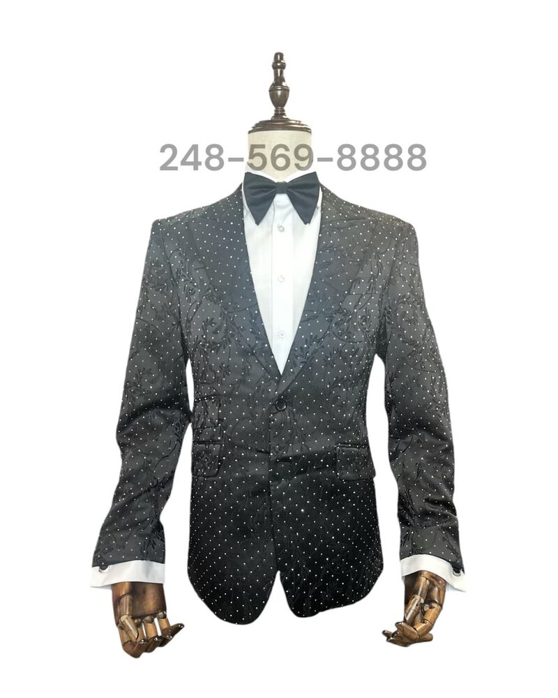 Angelino Angelino Jacquard Stone Blazer