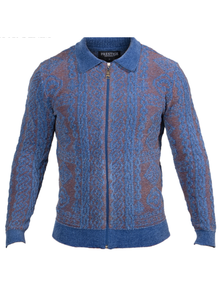 Prestige Prestige L/S FZip Cable Greek Sweater