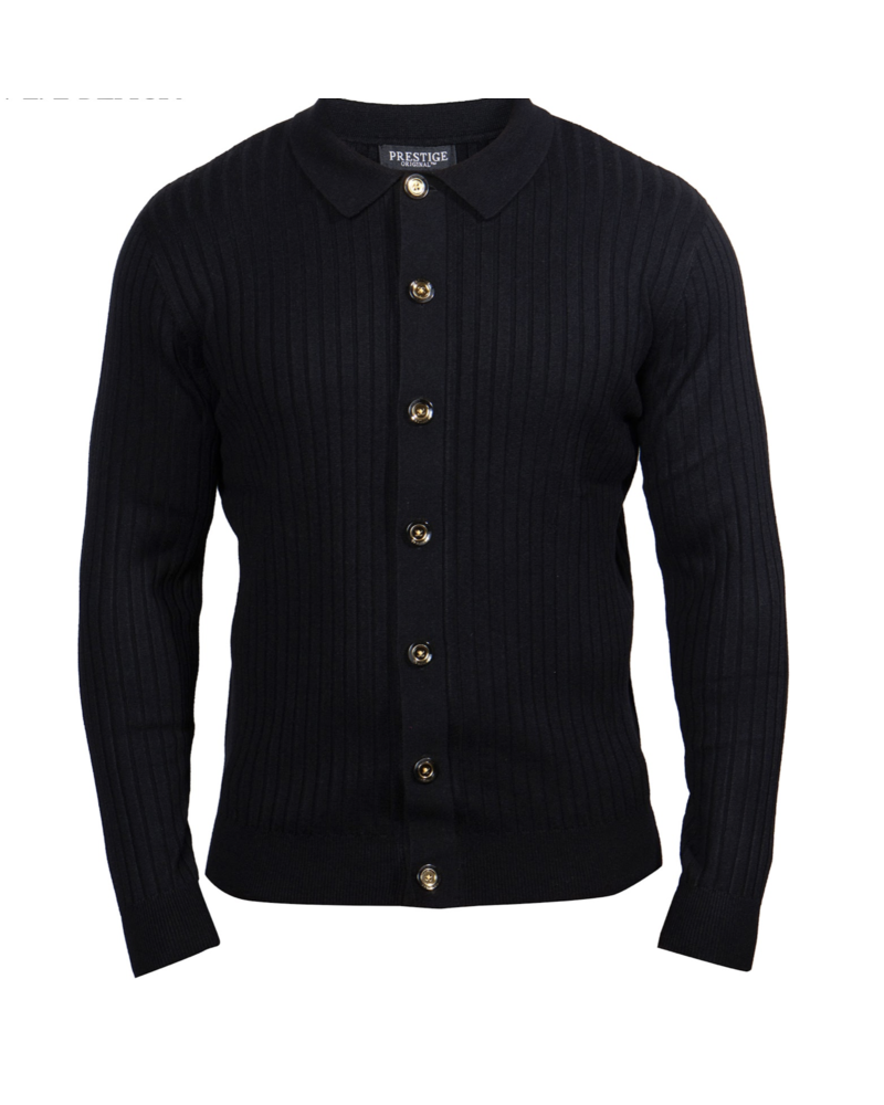 Prestige Prestige L/S Button Down Jacquard Sweater