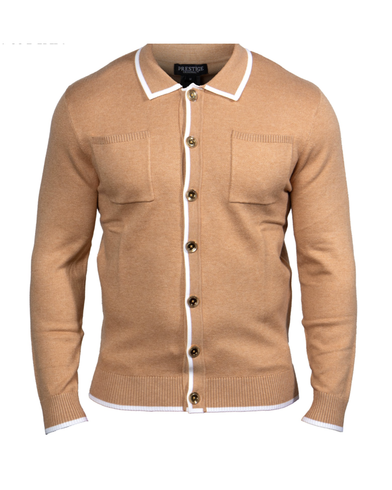Prestige Prestige L/S Button Down Tip Sweater