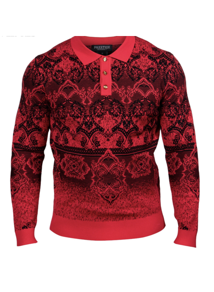 Prestige Prestige L/S Jacquard Polo Sweater