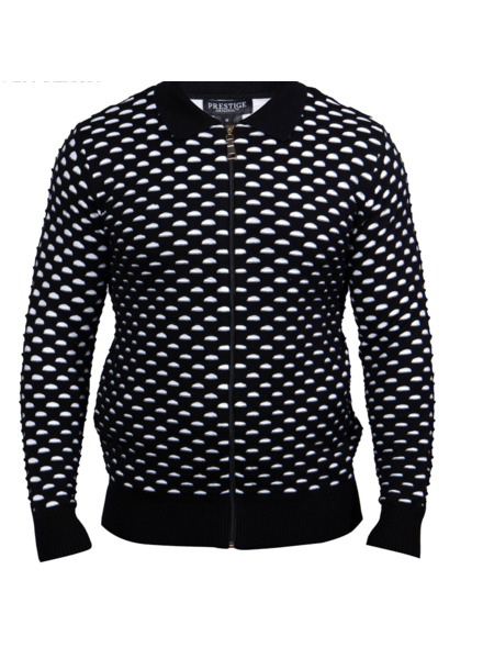 Prestige Prestige L/S Full Zip Textured Sweater