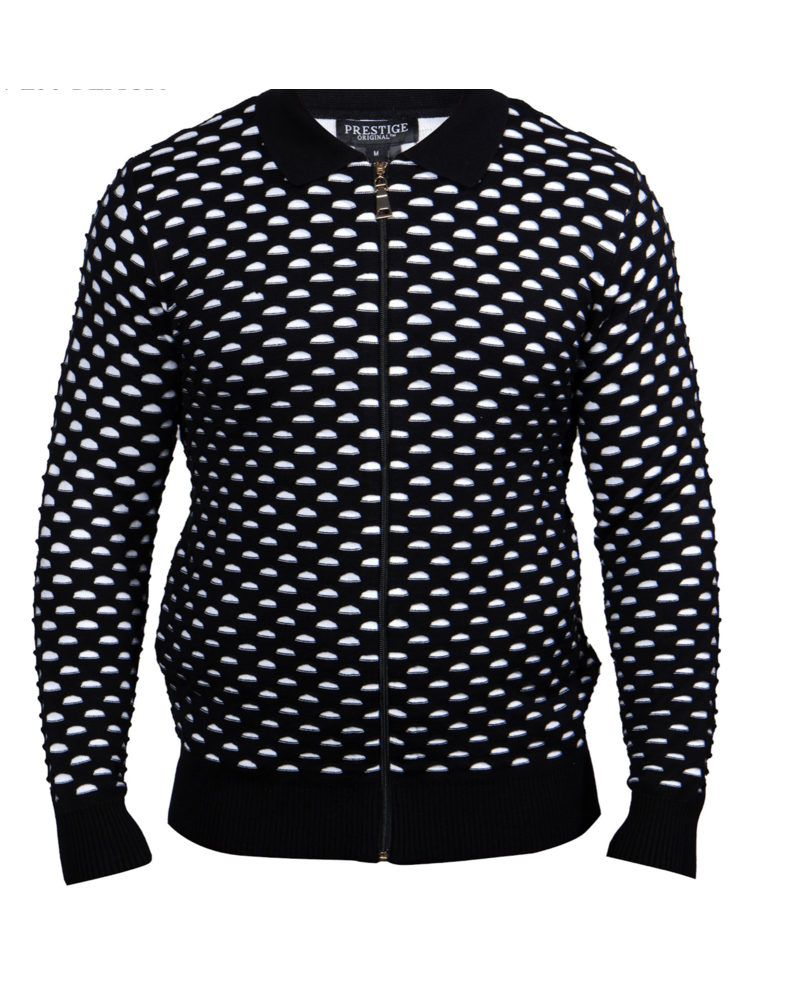 Prestige Prestige L/S Full Zip Textured Sweater