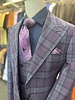 Tiglio Tiglio Gaberdine Plaid Vested Suit (Orvietto)