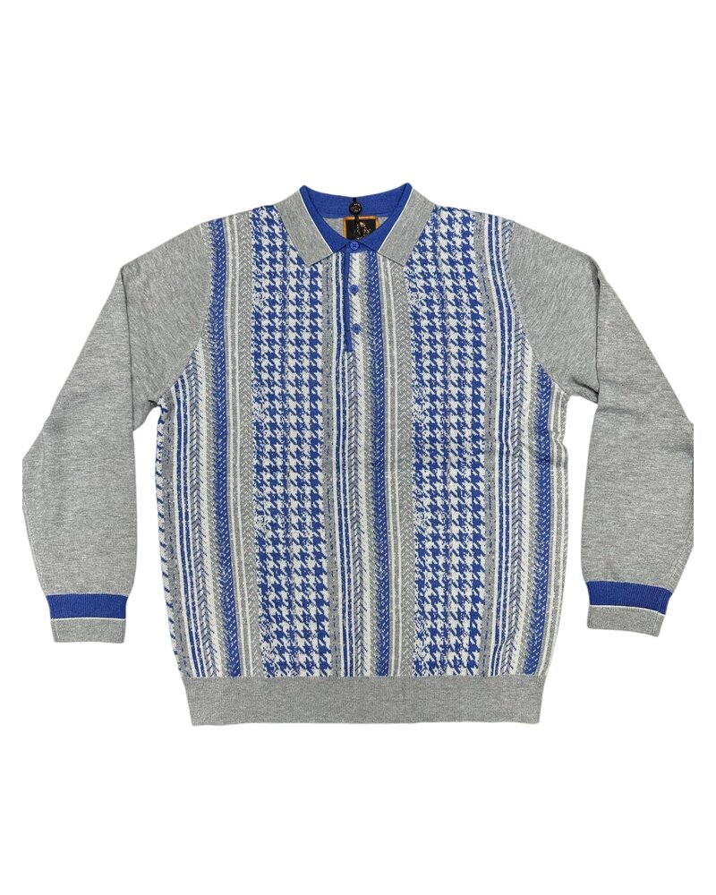 Cigar Cigar L/S Houndstooth Polo Knit Sweater