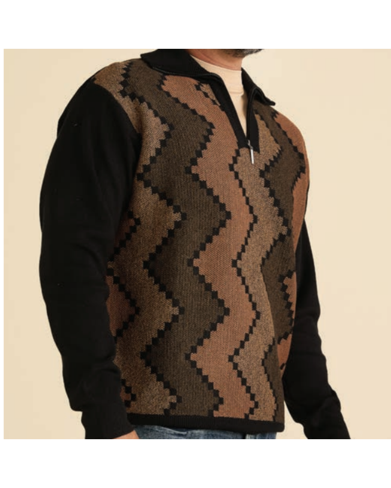 Inserch Zig Zag Half Zip Sweater