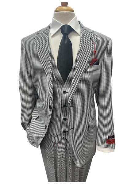 Mazari Mazari 2B Vested Houndstooth Suit