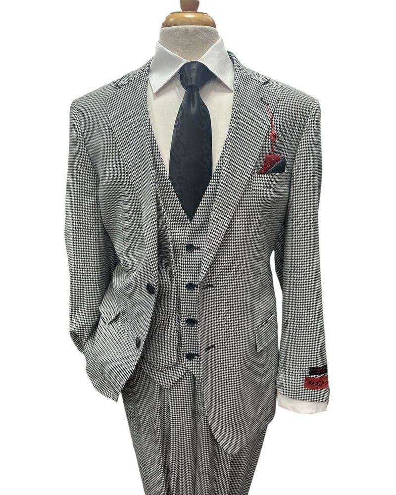 Mazari Mazari 2B Vested Houndstooth Suit