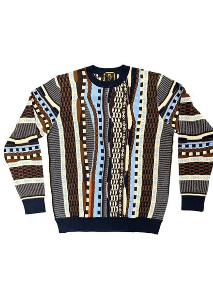 Cigar Cigar Coogi Pattern Crew Neck Sweater