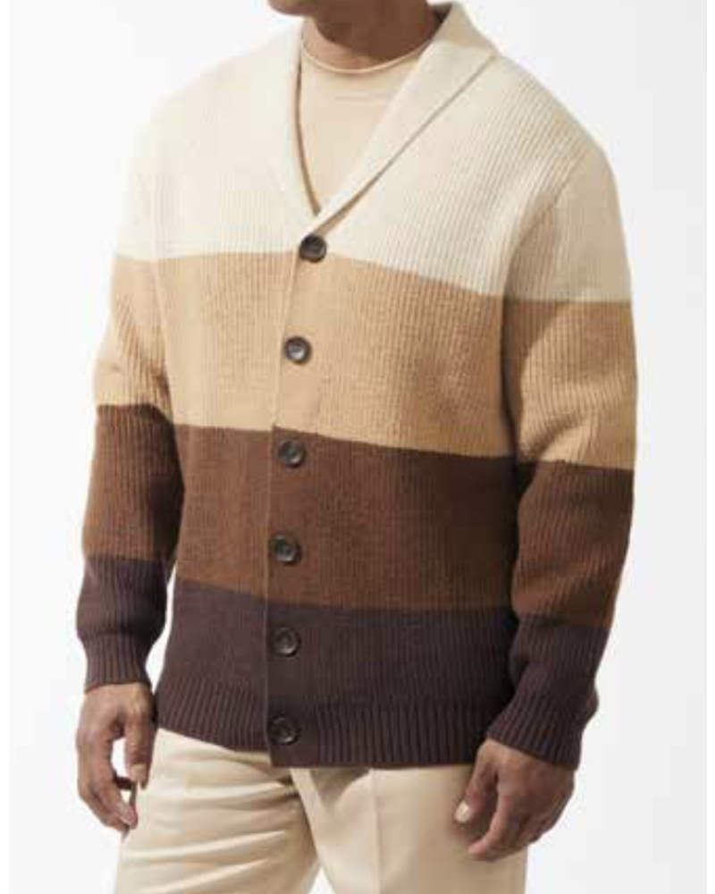 Silversilk Silversilk Tri-Tone Cardigan Sweater