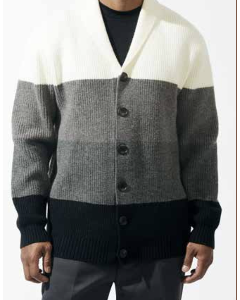 Silversilk Silversilk Tri-Tone Cardigan Sweater