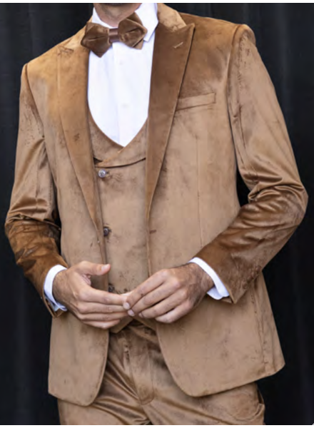 Manzini Velvet Suit W/Double Breasted Vest