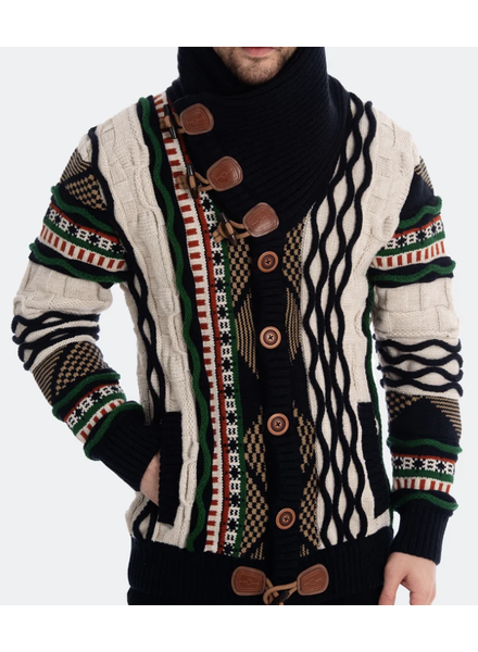LCR LCR Coogi Pattern Fold Over Sweater