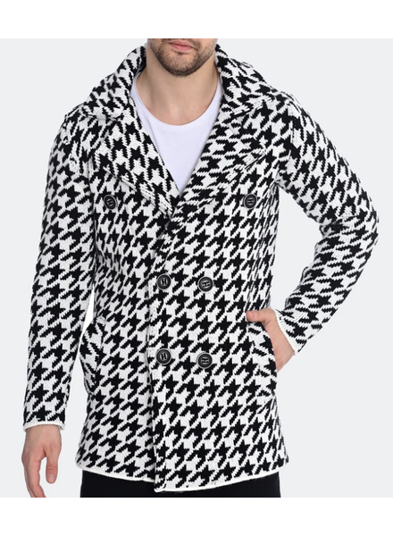 LCR LCR Houndstooth Cardigan Sweater
